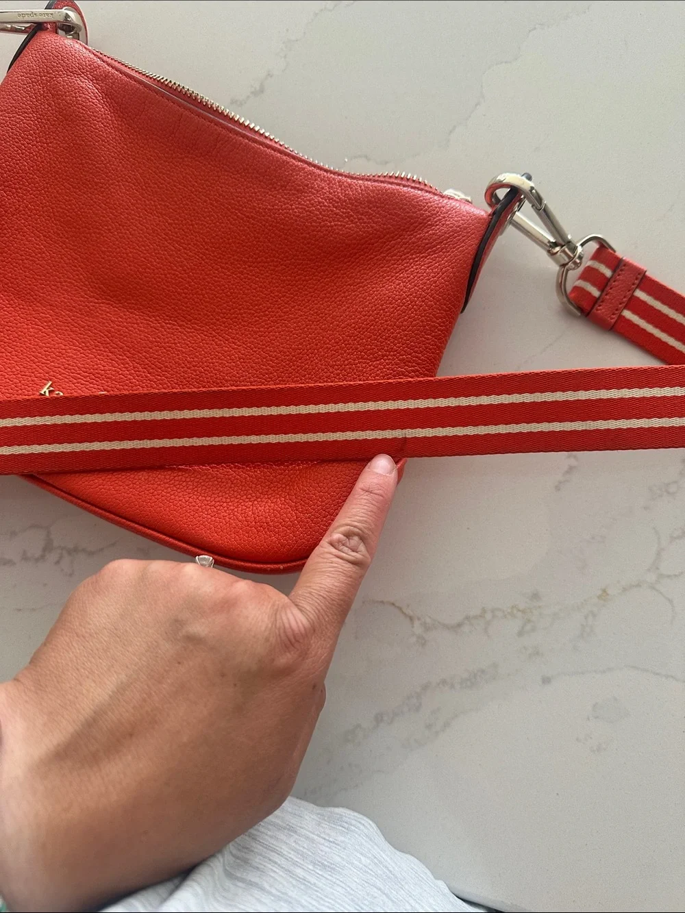 Kate Spade Orange Pebble Leather Crossbody bag small purse